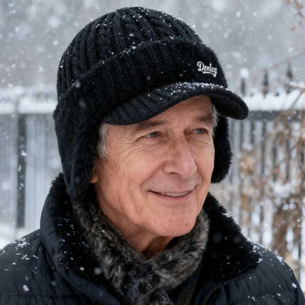 Knit Trapper Hat with Ear Flaps for Winter