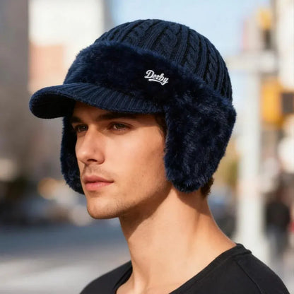 Knit Trapper Hat with Ear Flaps for Winter