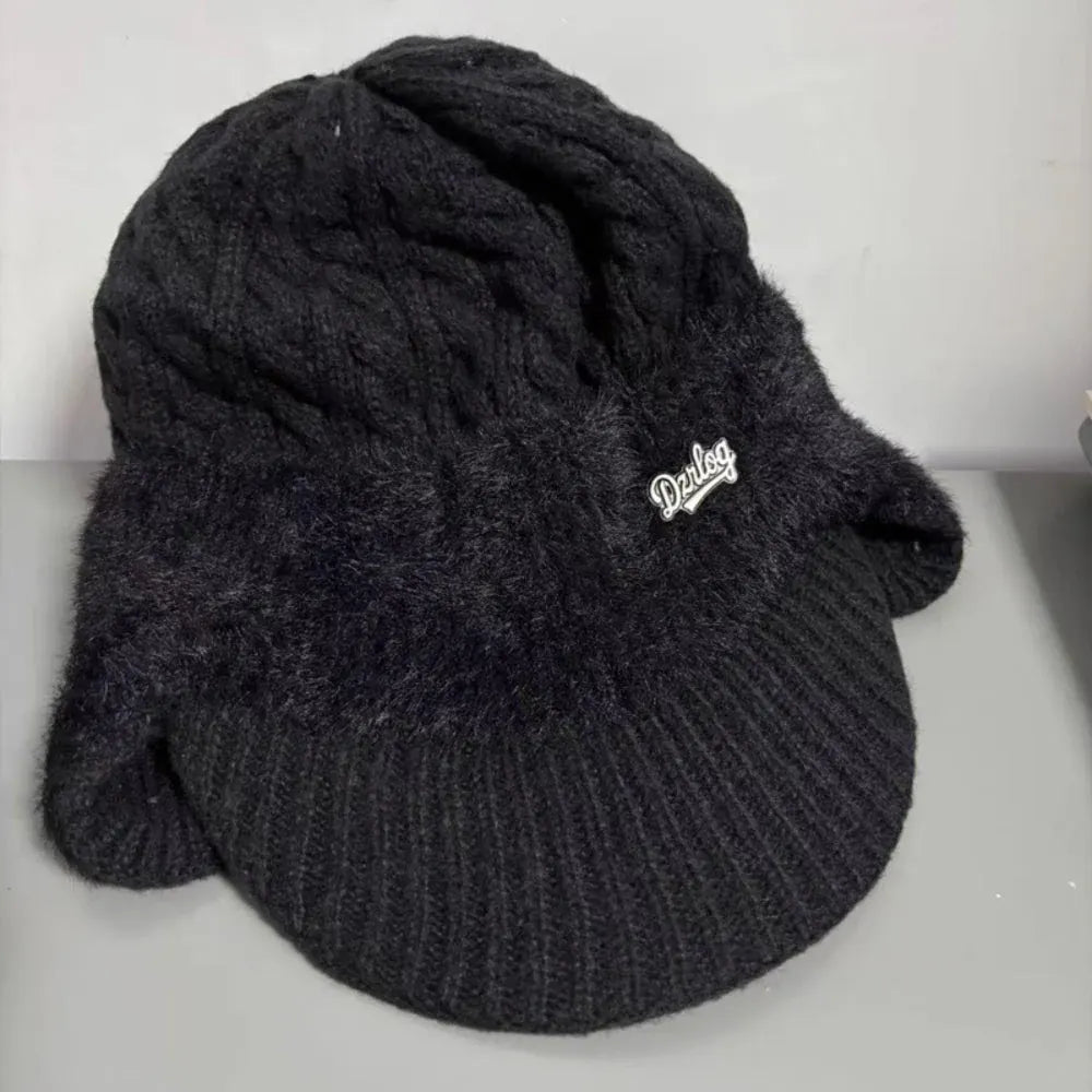 Knitted Trapper Hat with Ear Flaps for Cold Weather