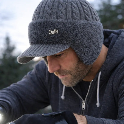 Knitted Trapper Hat with Ear Flaps for Cold Weather