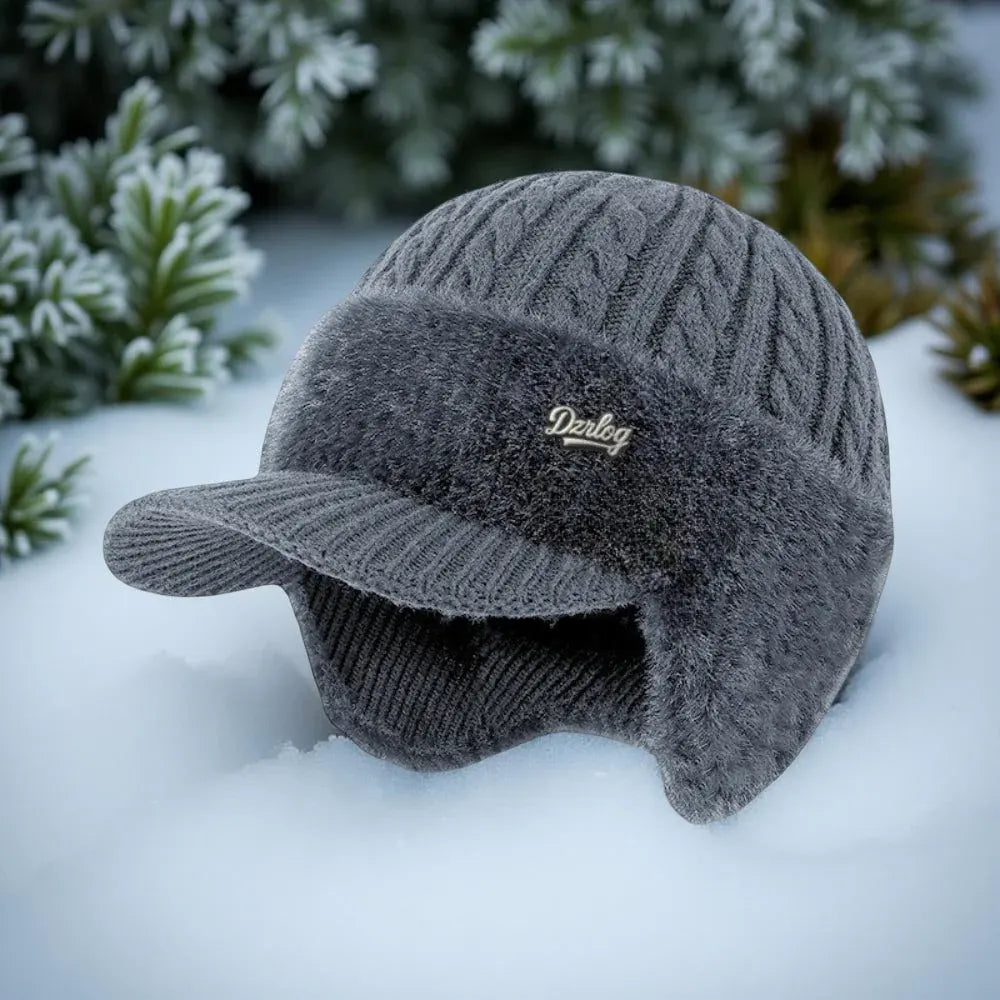 Knitted Trapper Hat with Ear Flaps for Cold Weather