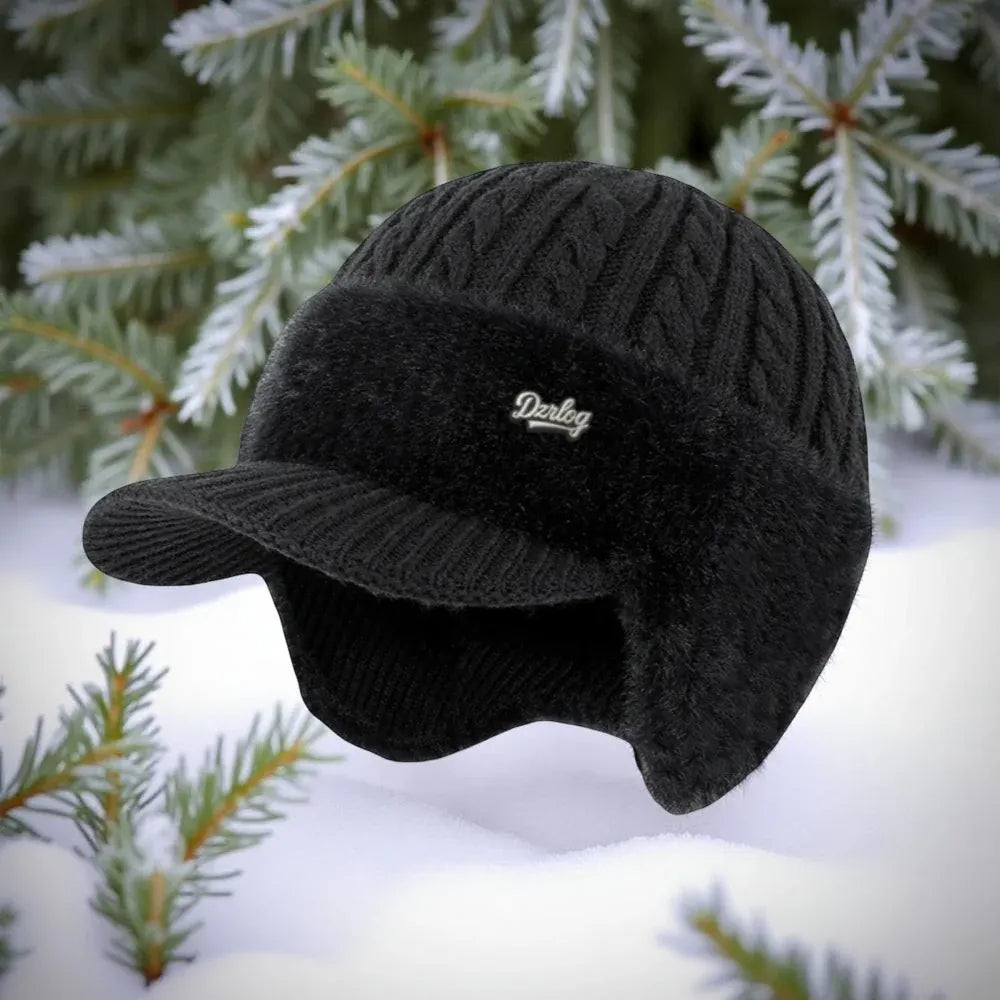 Knitted Trapper Hat with Ear Flaps for Cold Weather