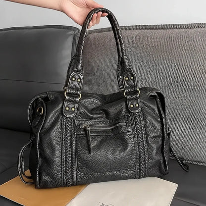 Large Adjustable Strap Retro-Style Handbag for Women