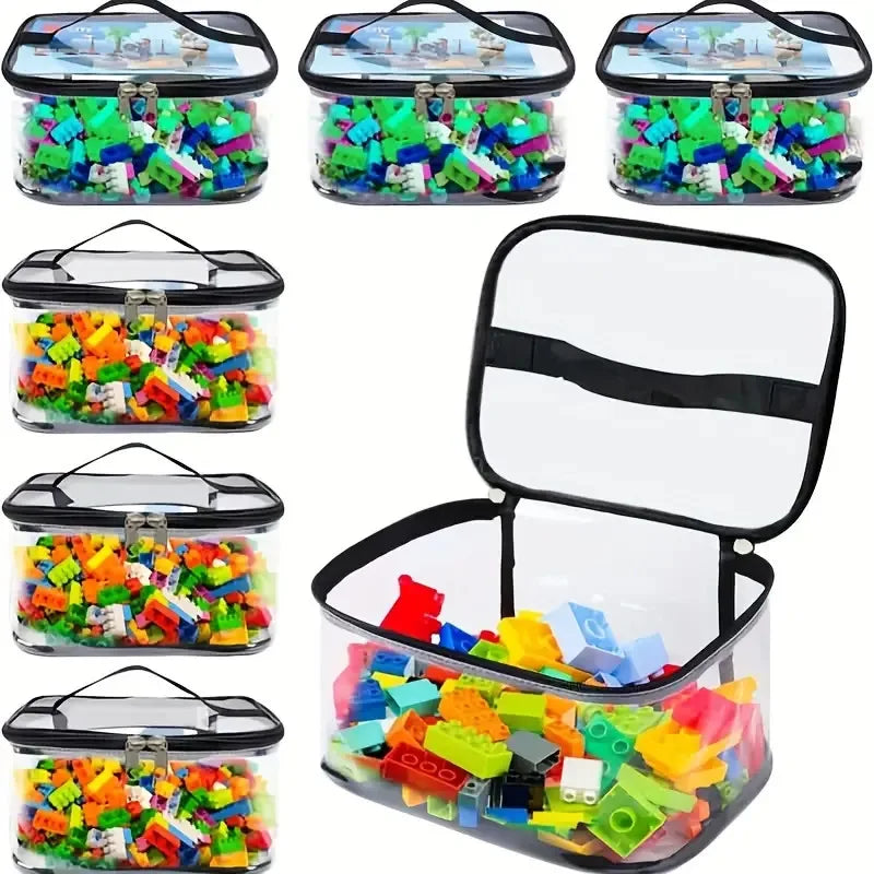 Large Capacity Clear Mesh Storage Bag for Toys, Puzzles & Building Blocks
