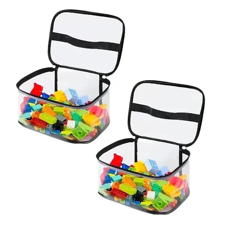 Large Capacity Clear Mesh Storage Bag for Toys, Puzzles & Building Blocks