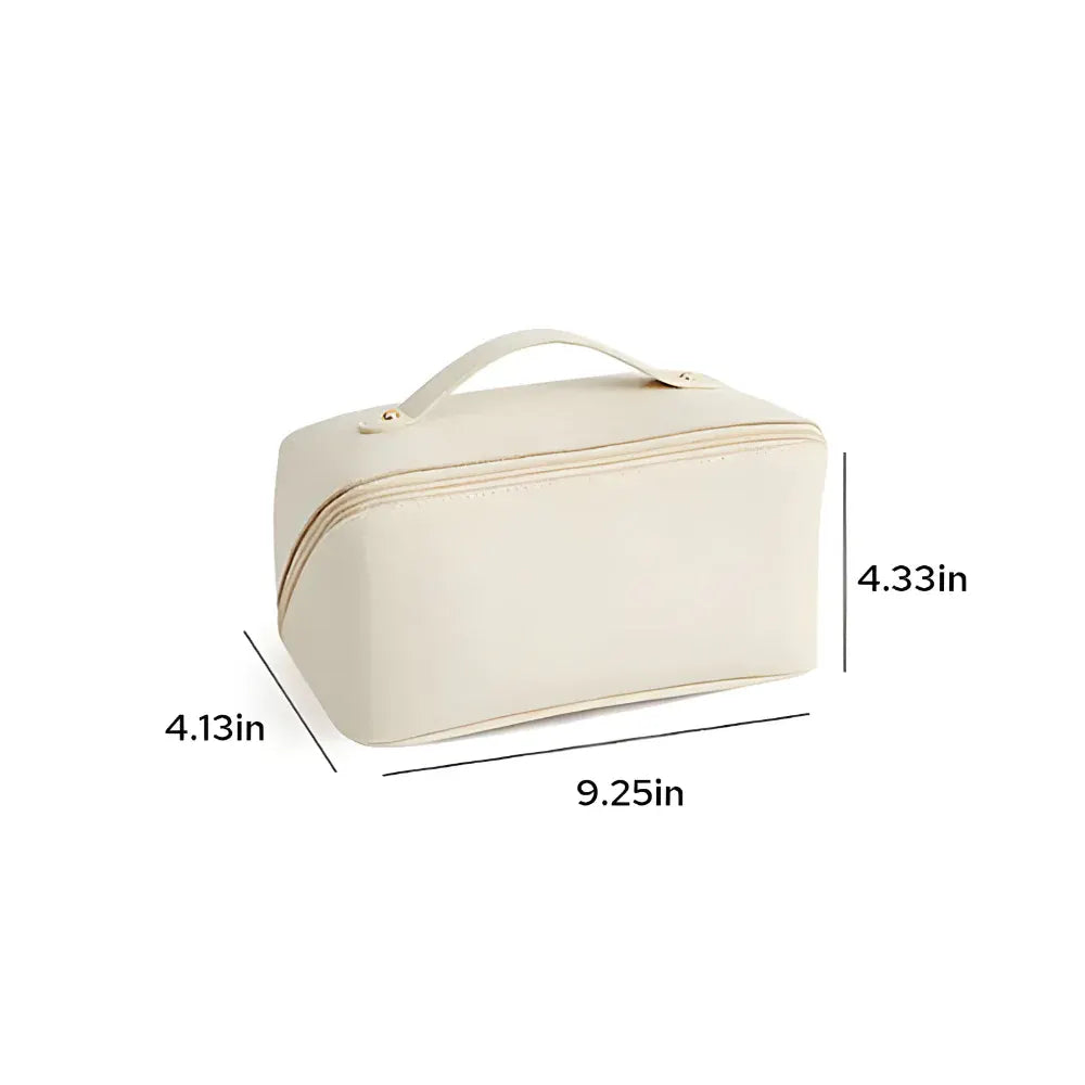 Large Capacity PU Cosmetic Travel Pouch with Hard Shell Organizer Case