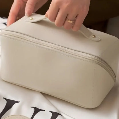 Large Capacity PU Cosmetic Travel Pouch with Hard Shell Organizer Case