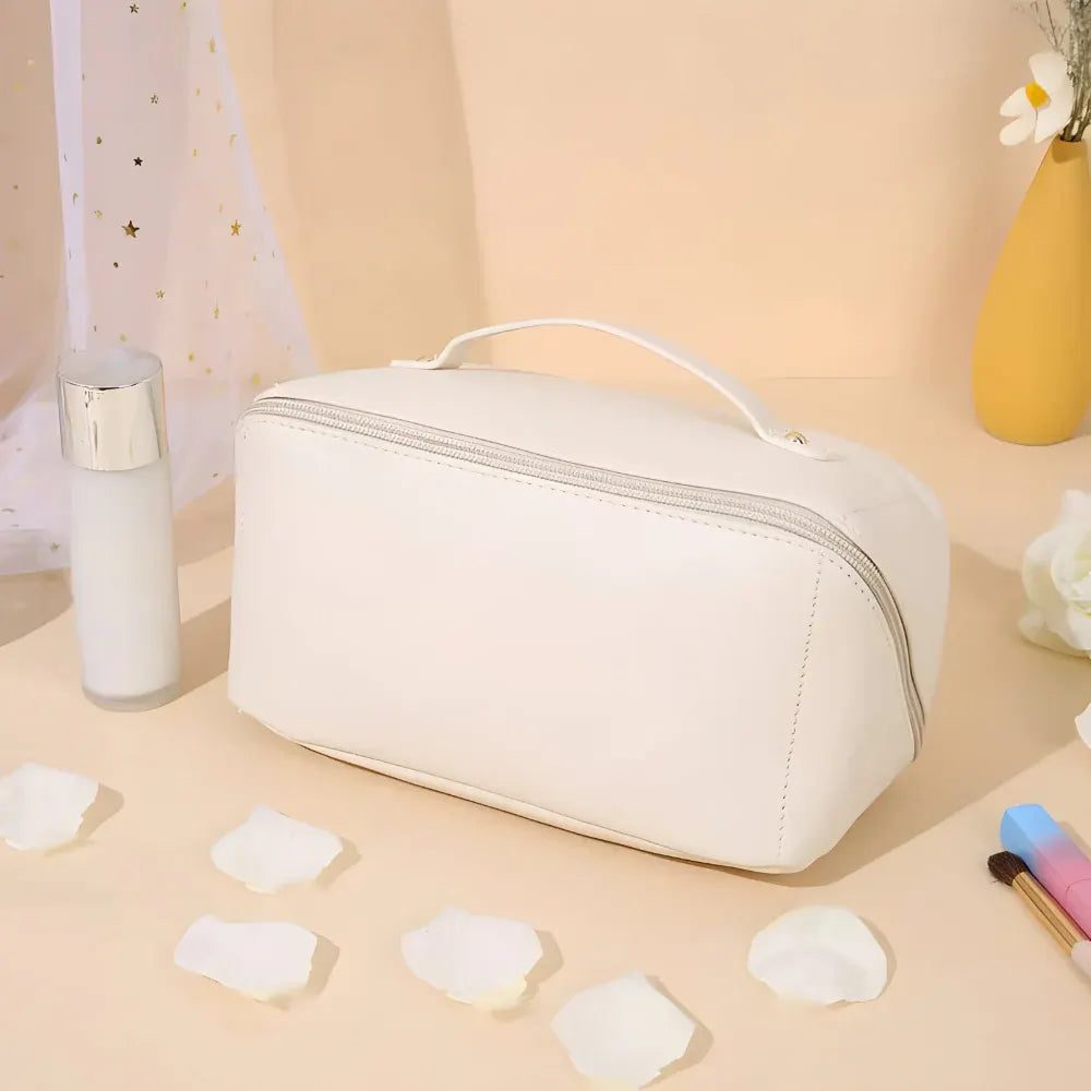 Large Capacity PU Cosmetic Travel Pouch with Hard Shell Organizer Case