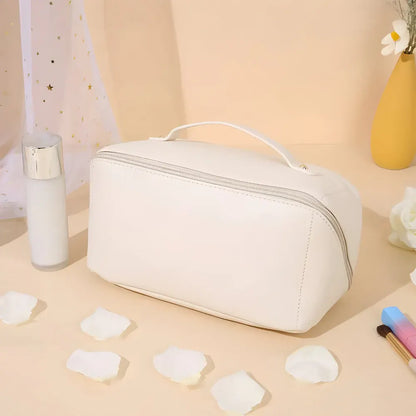 Large Capacity PU Cosmetic Travel Pouch with Hard Shell Organizer Case