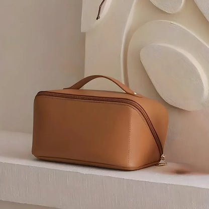 Large Capacity PU Cosmetic Travel Pouch with Hard Shell Organizer Case