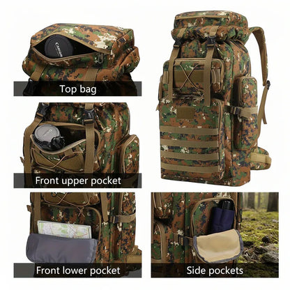 Large Capacity Tactical Hiking Daypack for Outdoor Travel