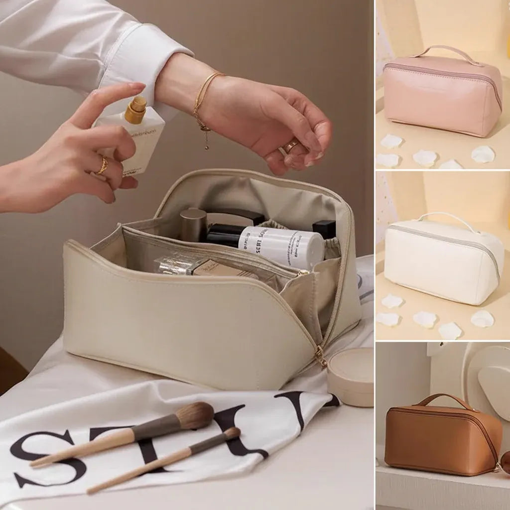 Large Capacity Travel Makeup Pouch Cosmetic Toiletry Storage Case