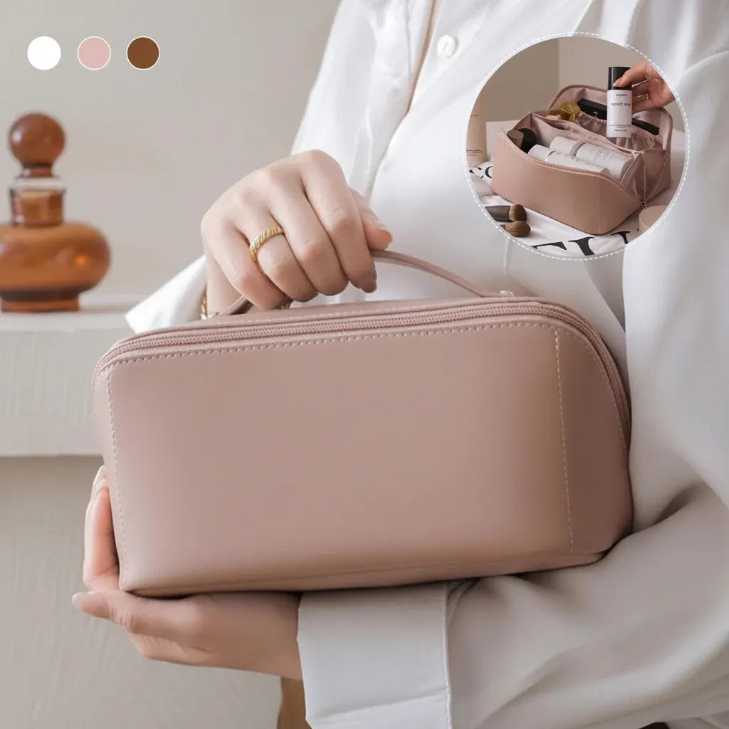 Large Capacity Travel Makeup Pouch Cosmetic Toiletry Storage Case