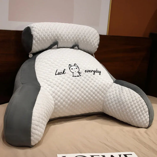 Large Memory Foam Reading Pillow with Backrest and Arm Support