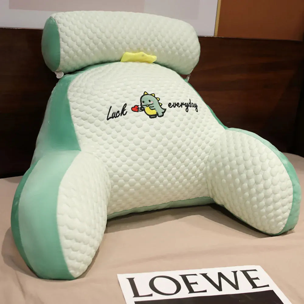 Large Memory Foam Reading Pillow with Backrest and Arm Support