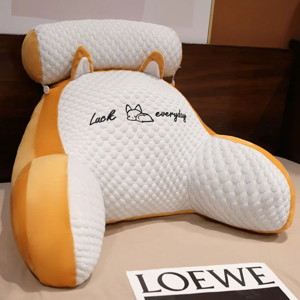 Large Memory Foam Reading Pillow with Backrest and Arm Support