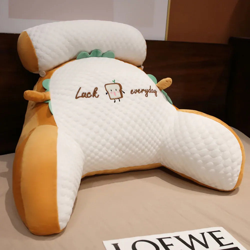 Large Memory Foam Reading Pillow with Backrest and Arm Support