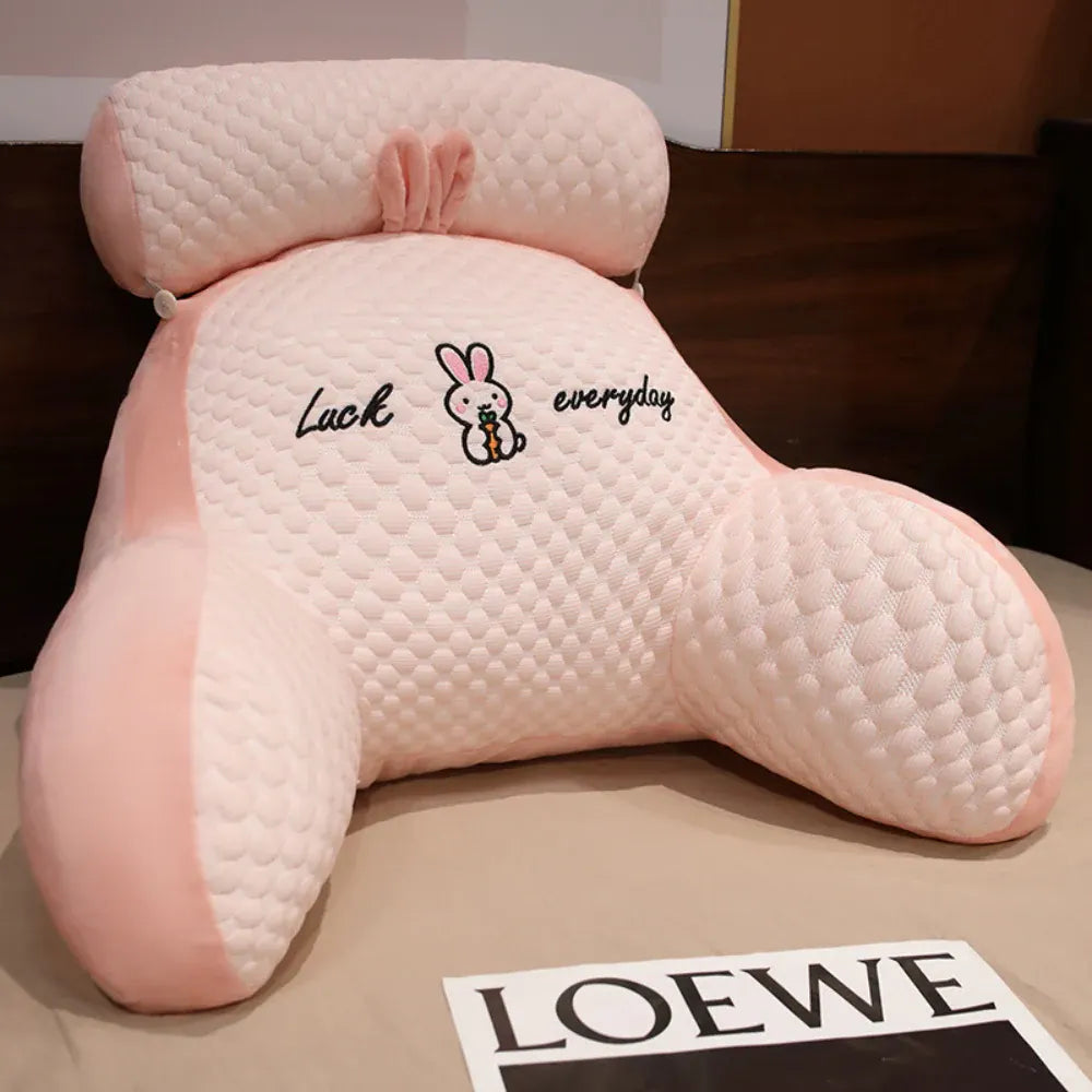 Large Memory Foam Reading Pillow with Backrest and Arm Support