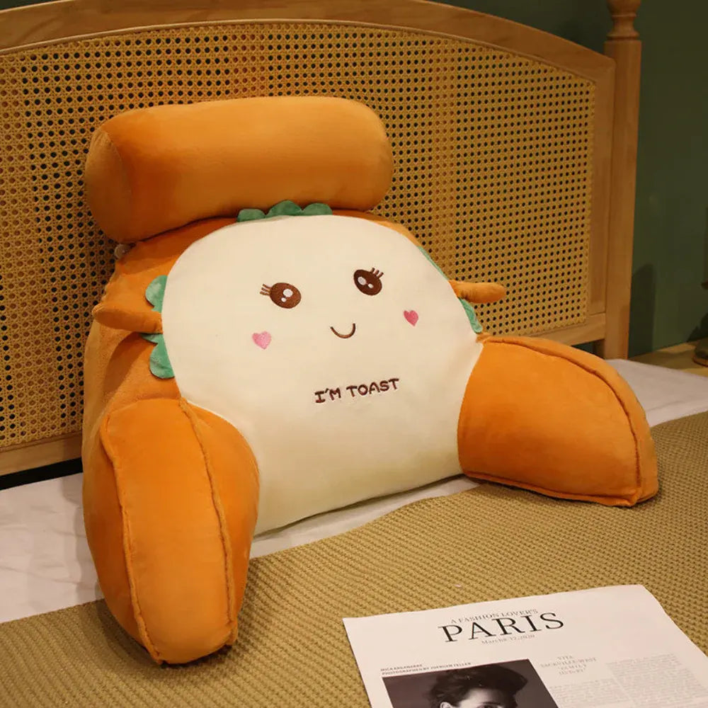 Large Memory Foam Reading Pillow with Backrest and Arm Support