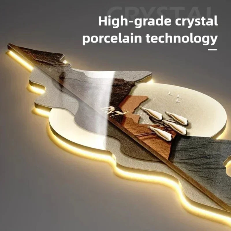 Large Modern Wall Clock with Silent Quartz Movement & LED Illumination