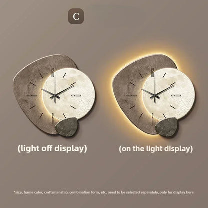 Large Modern Wall Clock with Silent Quartz Movement & LED Illumination