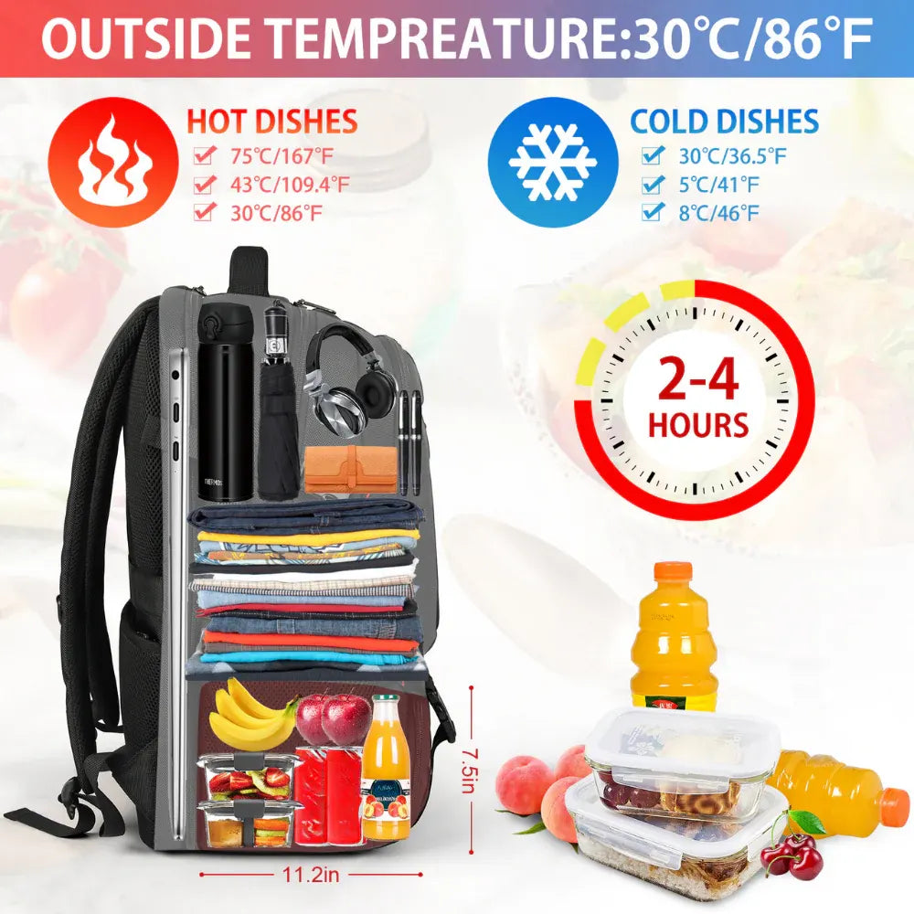 Large Travel Backpack with Insulated Compartment and Laptop Organizer