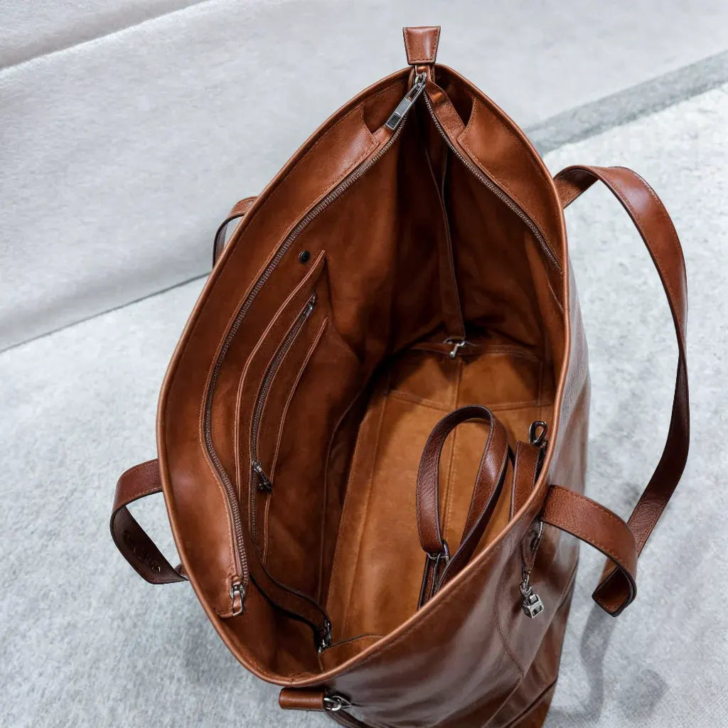 Large Zip-Top Tote Handbag for Women