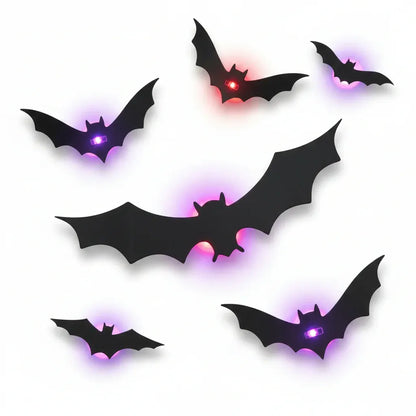 LED Bat Silhouette Wall Light Halloween Decor Display