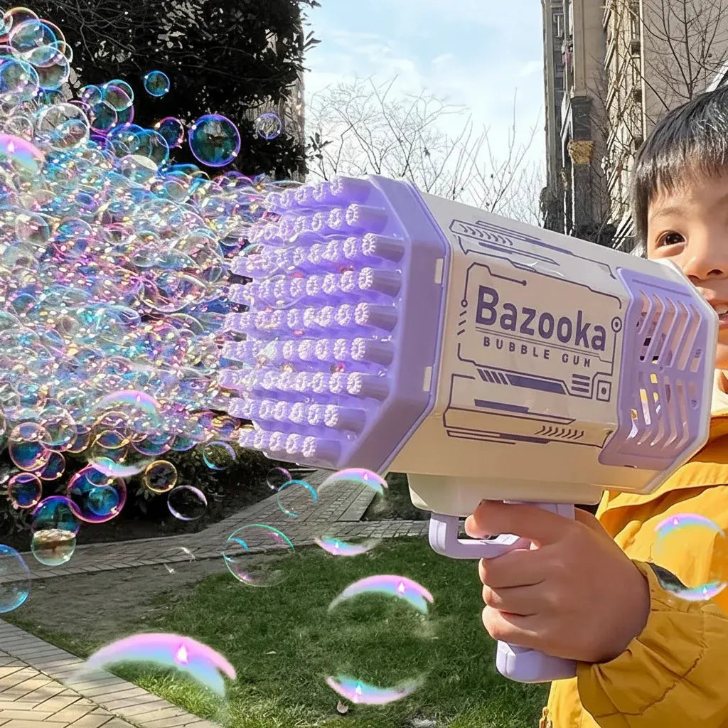 LED Bubble Blaster Gun Outdoor Toy for Kids Play