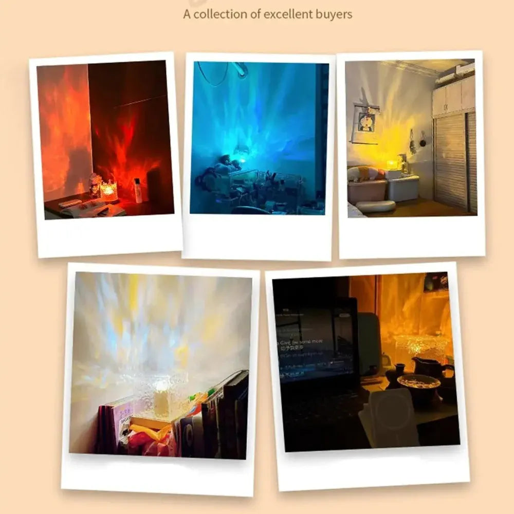 LED Color-Changing Cube Night Light Projector Lamp