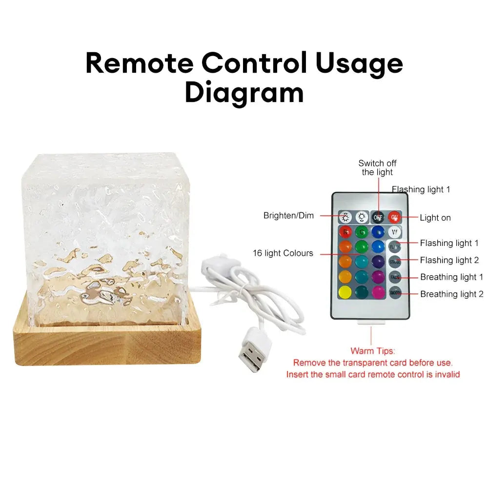 LED Color-Changing Cube Night Light Projector Lamp