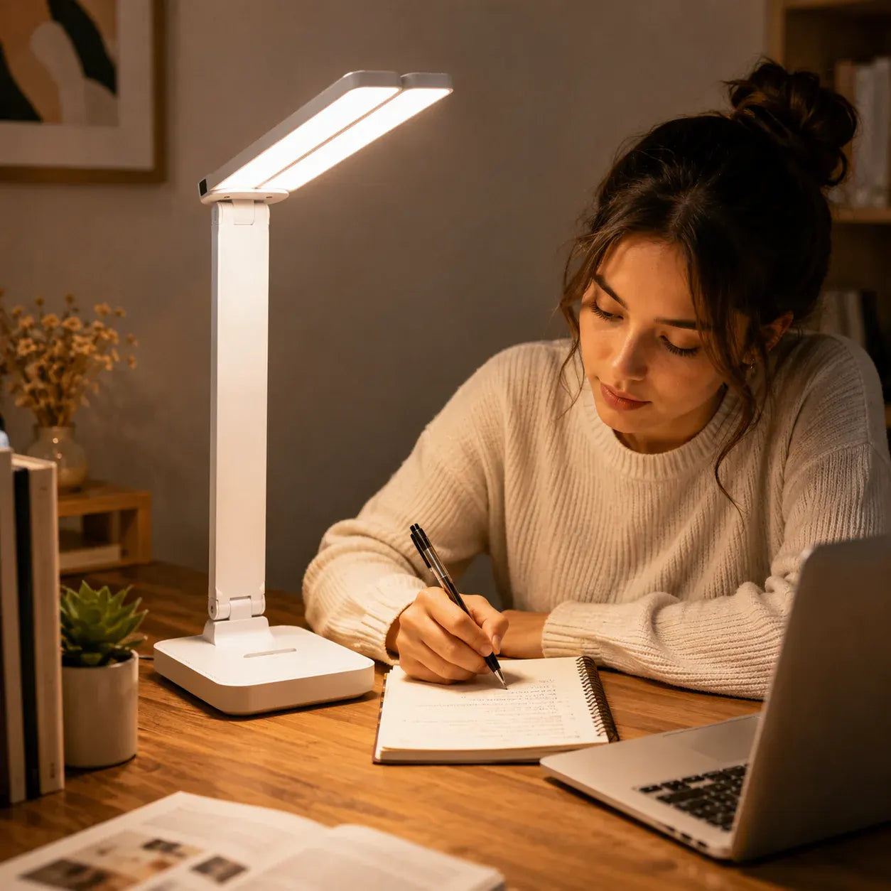 LED Desk Lamp with Touch Control and Adjustable Brightness for Study