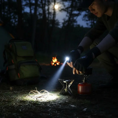 LED Fingerless Flashlight Gloves for Camping & Fishing