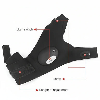LED Fingerless Flashlight Gloves for Camping & Fishing