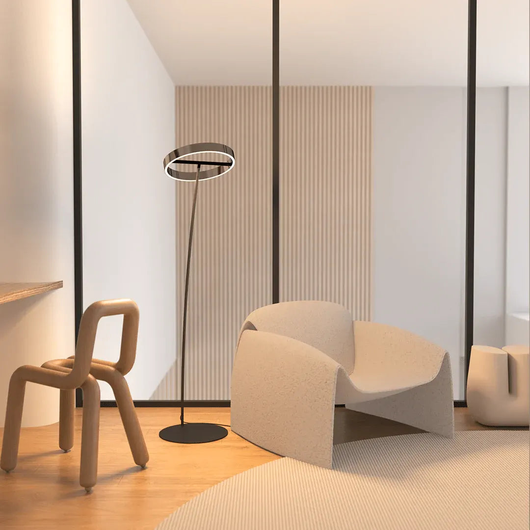 LED Floor Lamp with Remote Control and Adjustable Brightness Design