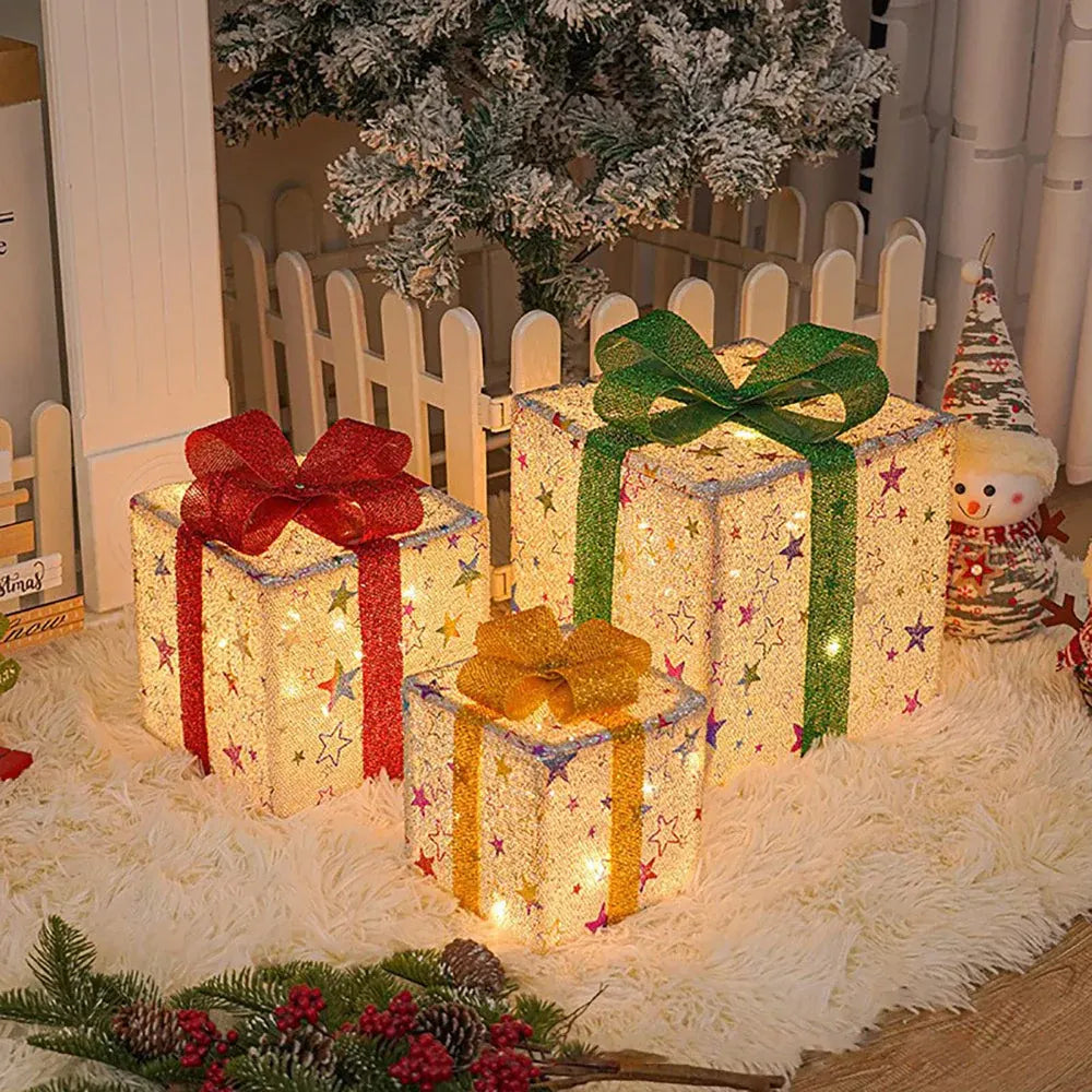 LED Holiday Yard Decor Gift Box Set - Christmas Lights