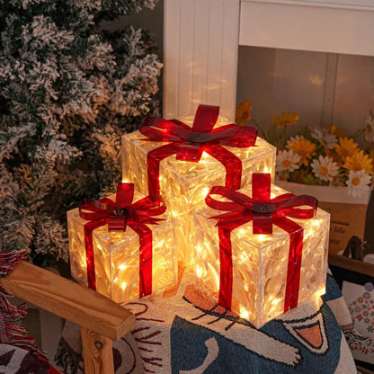 LED Holiday Yard Decor Gift Box Set - Christmas Lights
