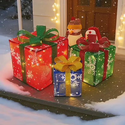 LED Holiday Yard Decor Gift Box Set - Christmas Lights