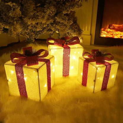 LED Holiday Yard Decor Gift Box Set - Christmas Lights