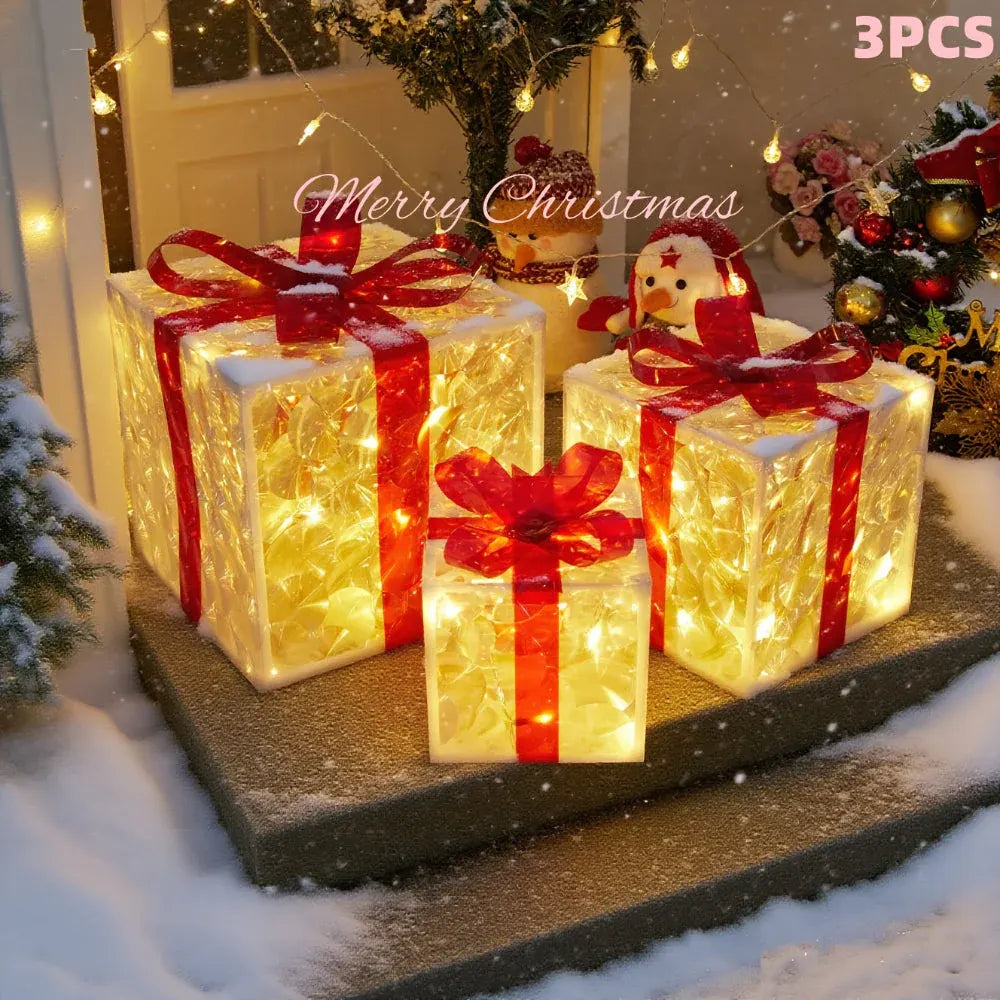LED Holiday Yard Decor Gift Box Set - Christmas Lights