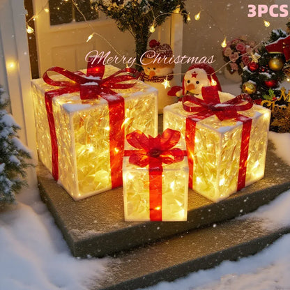 LED Holiday Yard Decor Gift Box Set - Christmas Lights