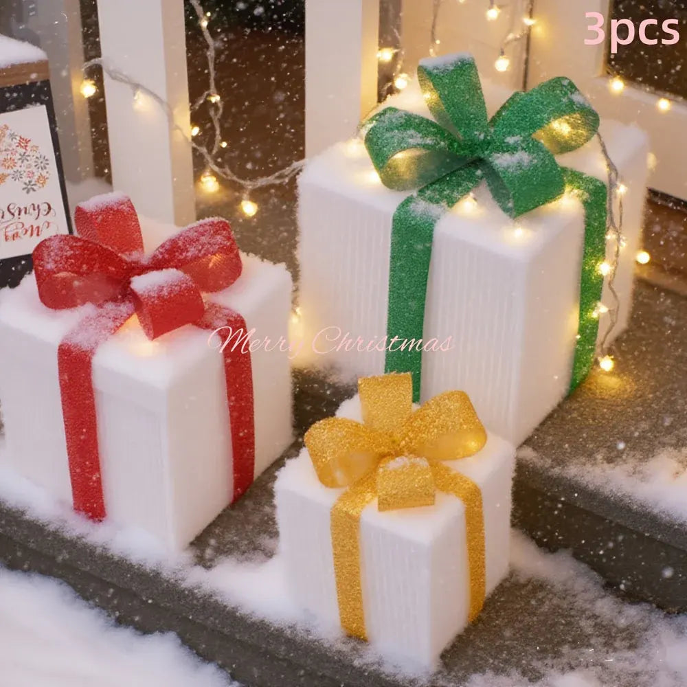 LED Holiday Yard Decor Gift Box Set - Christmas Lights