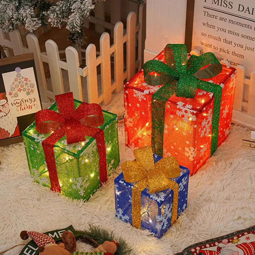LED Holiday Yard Decor Gift Box Set - Christmas Lights