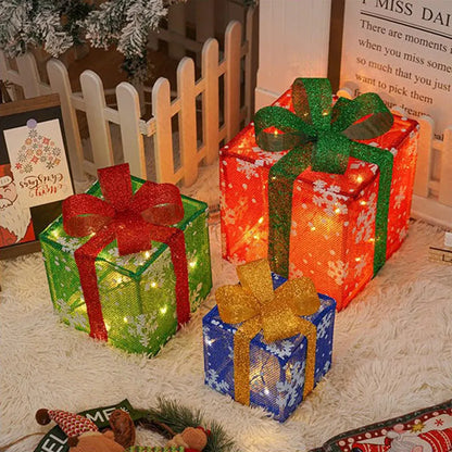 LED Holiday Yard Decor Gift Box Set - Christmas Lights