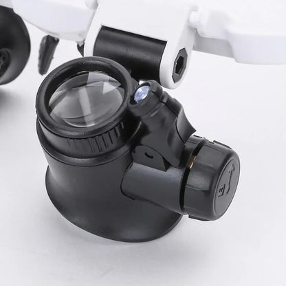 LED Illuminated Magnifying Glasses with Adjustable Lens Design