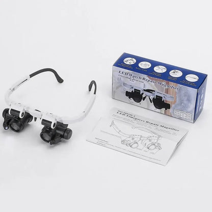 LED Illuminated Magnifying Glasses with Adjustable Lens Design