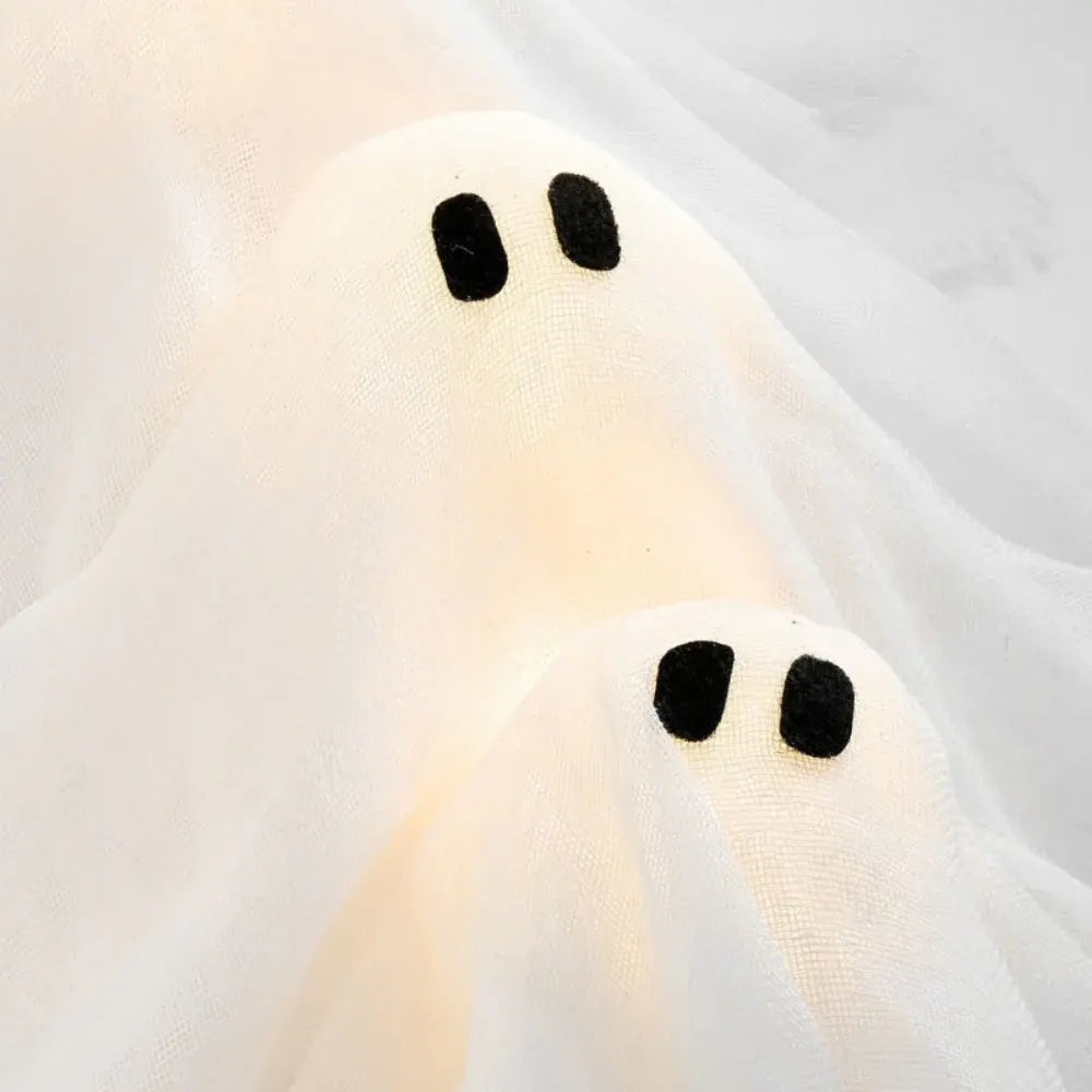 LED Lighted Ghost Wreath for Halloween Home Decor