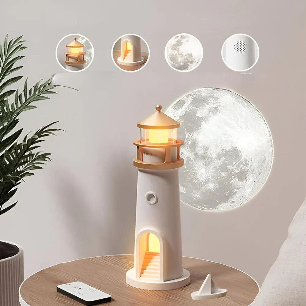LED Lighthouse Projector Night Lamp for Room Decor