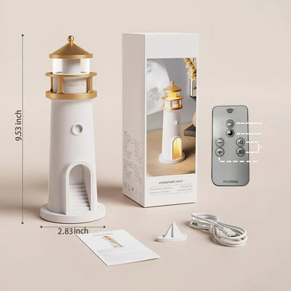 LED Lighthouse Projector Night Lamp for Room Decor