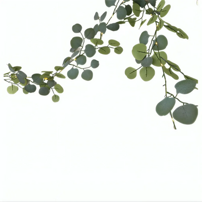 LED String Lights with Eucalyptus Rattan Garland for Mantel Decor Accent